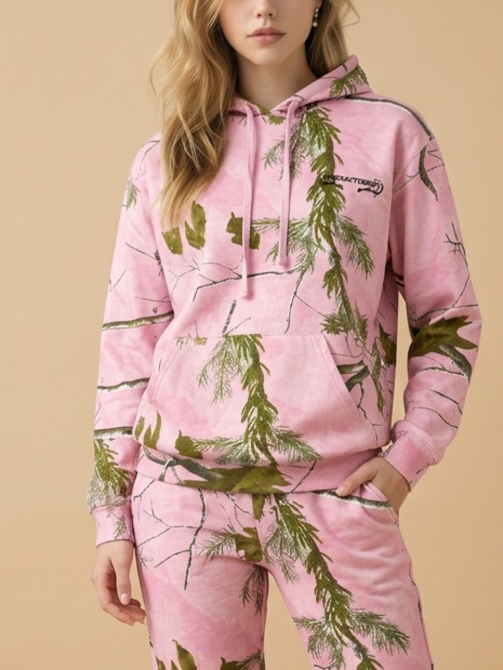 Realtree Pink Camo Pullover Hoodie Sweatshirt Size S (4-6)